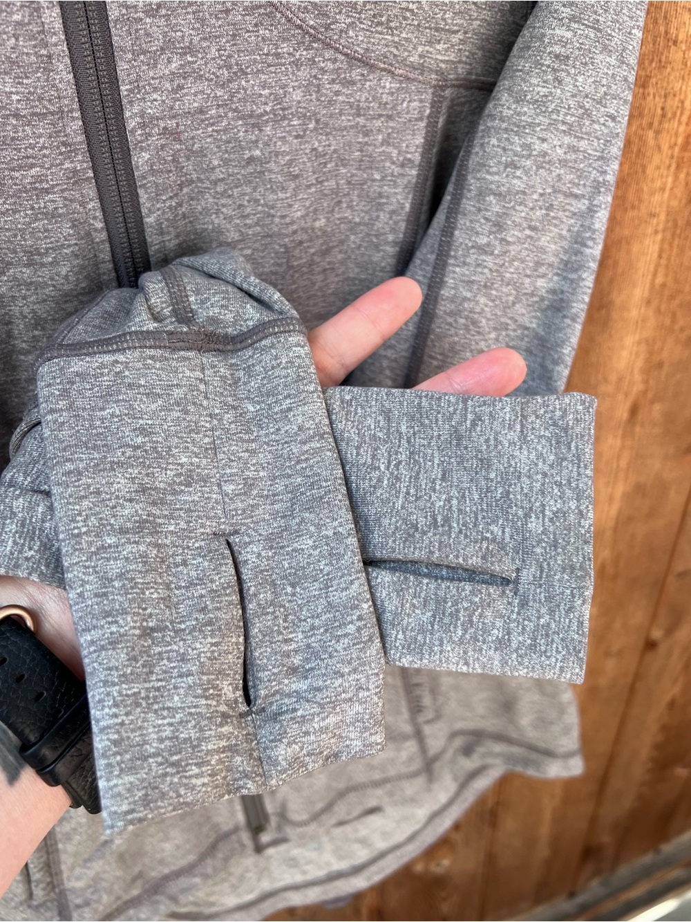 lululemon athletica Heather Gray Peplum Track Jacket - Picture 10 of 14